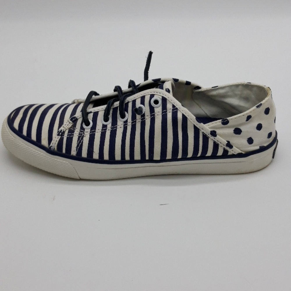 Sperry Navy & White Striped Sneakers Sz 7